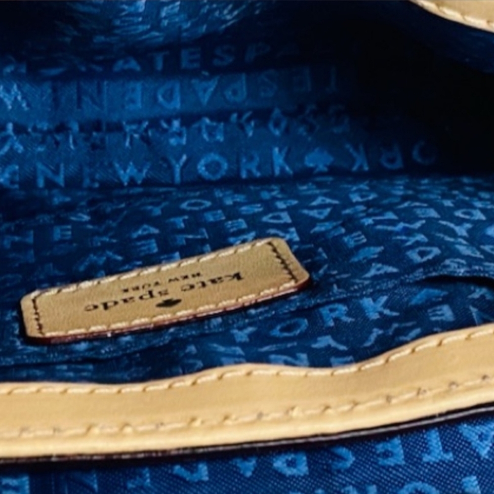 Kate Spade NY Vintage GRANT STREET CROSSBODY Navy & White French Lemon EUC - Picture 10 of 14